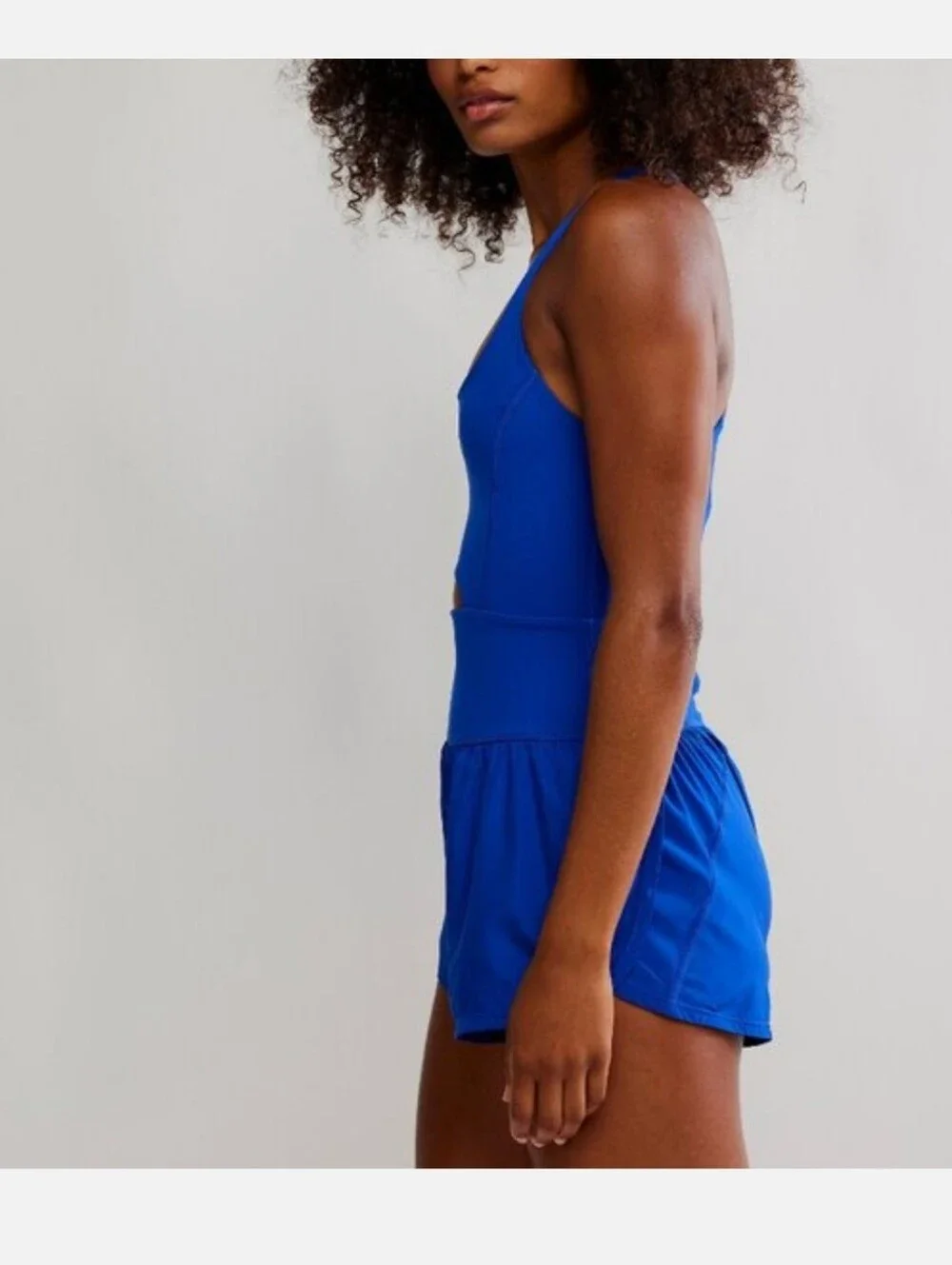 Free People Royal Blue Athletic Cutout Romper